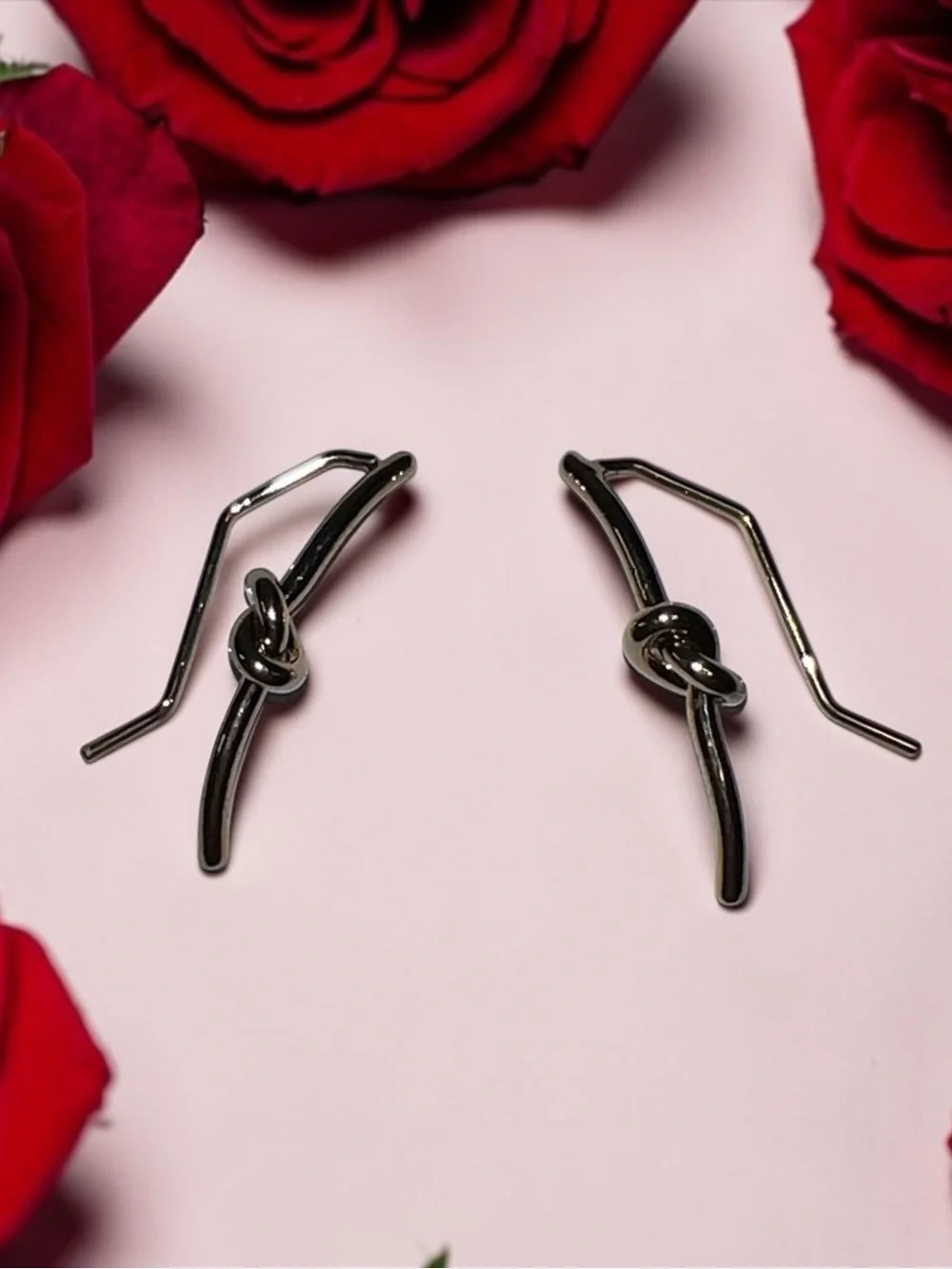 Elegant Gold Knot Drop Earrings - Women Jewelry